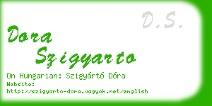 dora szigyarto business card